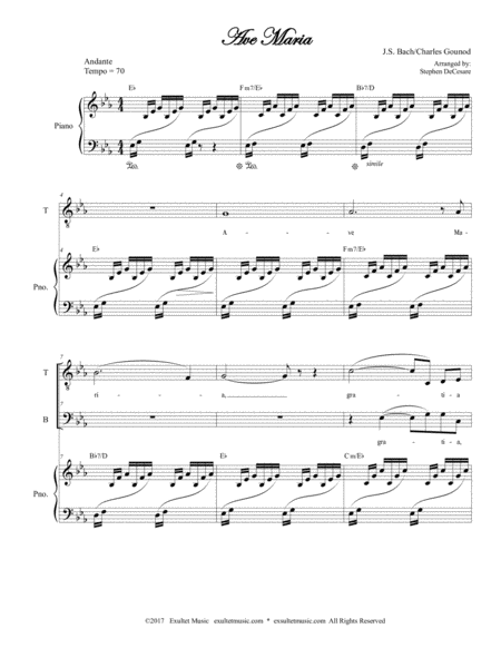 Ave Maria Duet For Tenor And Bass Solo Medium Low Key Page 2