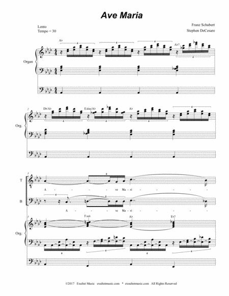 Ave Maria Duet For Tenor Bass Solo Medium Key Organ Accompaniment Page 2