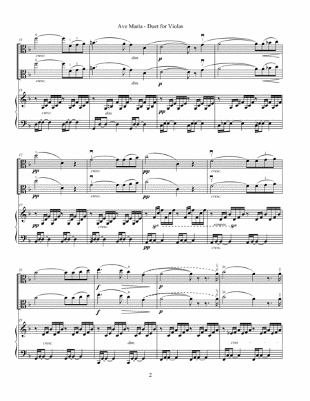 Ave Maria Duet For Violas Piano Score Page 2