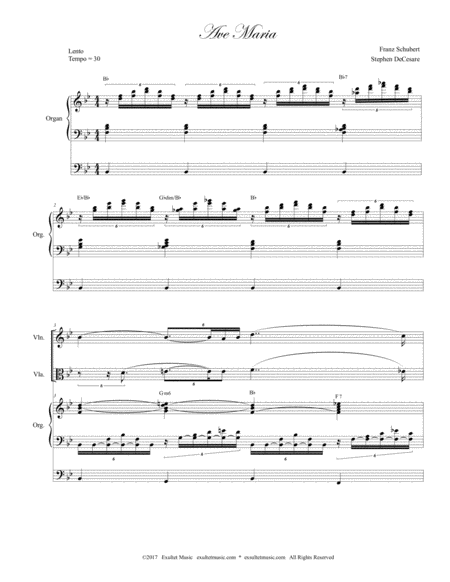 Ave Maria Duet For Violin And Viola Organ Accompaniment Page 2