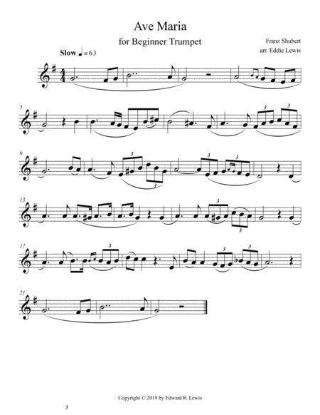 Ave Maria Easy Version For Trumpet Page 2