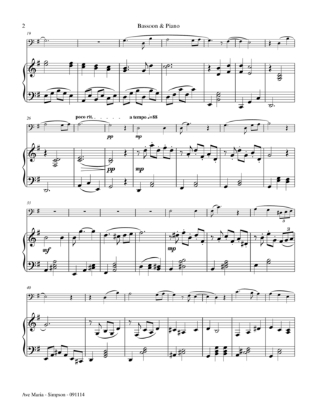 Ave Maria For Bassoon Piano Page 2