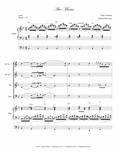 Ave Maria For Brass Quartet Organ Accompaniment Page 2