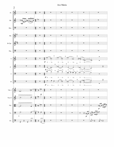 Ave Maria For Chamber Orchestra And Satb Chorus 2015 Page 2