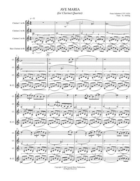 Ave Maria For Clarinet Quartet Page 2