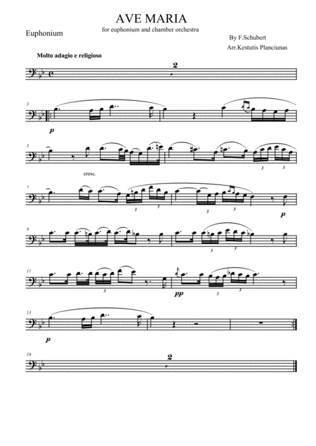 Ave Maria For Euphonium And Chamber Orchestra Page 2