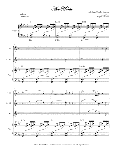 Ave Maria For Saxophone Quartet Piano Accompaniment Page 2