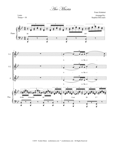 Ave Maria For Ssa Piano Accompaniment High Key Page 2