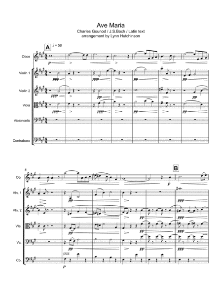 Ave Maria For String Orchestra And Solo Oboe Page 2