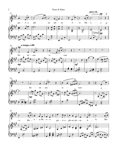 Ave Maria For Tenor Piano Page 2