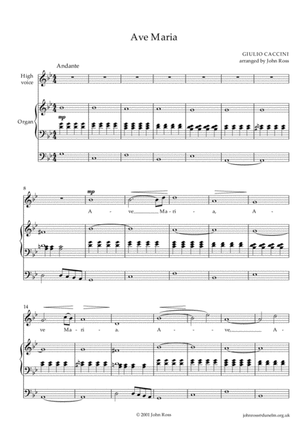 Ave Maria High Voice Organ Page 2