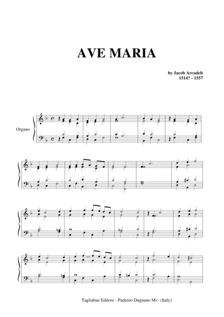 Ave Maria J Arcadelt For Organ Page 2