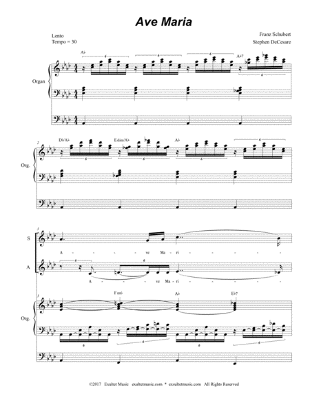 Ave Maria Portuguese Lyrics Duet For Soprano Alto Solo Medium Key Organ Accompaniment Page 2