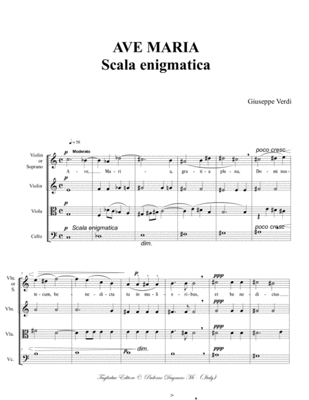 Ave Maria Scala Enigmatica G Verdi Arr For Soprano And String Trio Or String Quartet Page 2