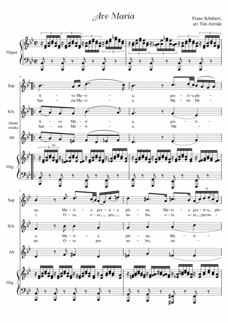 Ave Maria Schubert 3 Part Arrangement Page 2