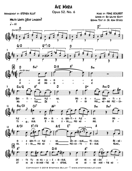 Ave Maria Schubert Lead Sheet Key Of D Page 2