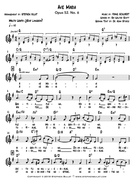 Ave Maria Schubert Lead Sheet Key Of G Page 2