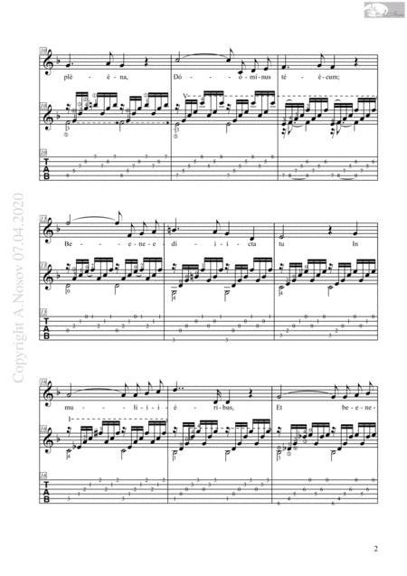 Ave Maria Sheet Music For Vocals And Guitar Page 2