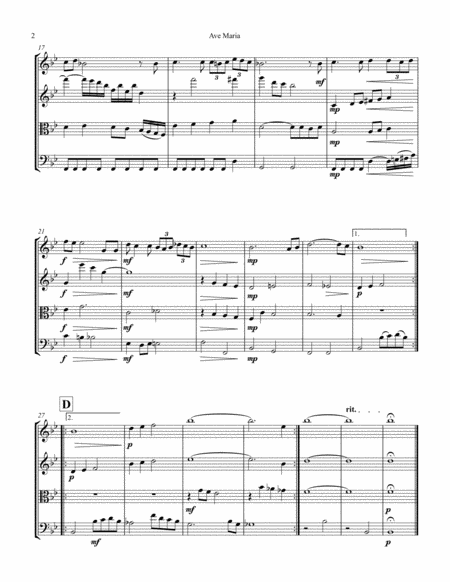 Ave Maria String Quartet Page 2