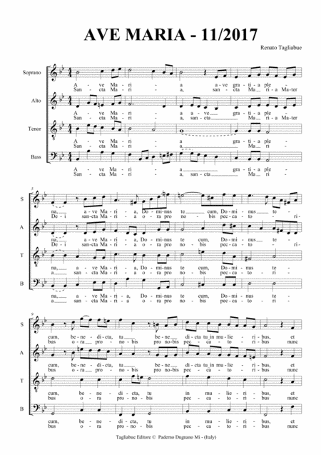 Ave Maria Tagliabue 11 2017 For Satb Choir Page 2