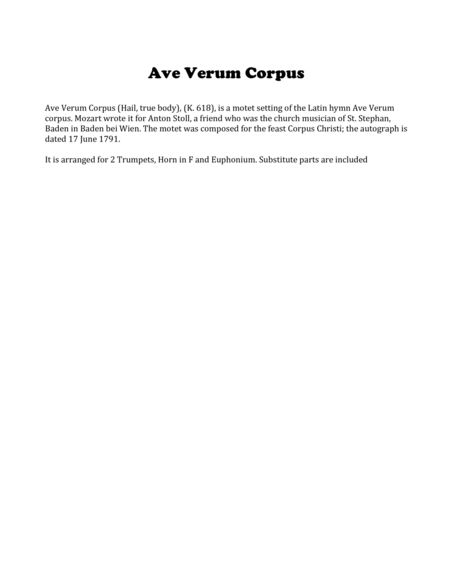 Ave Verum Corpus For Brass Quartet Page 2