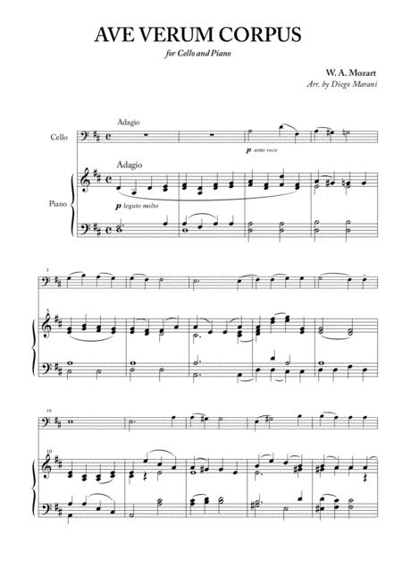 Ave Verum Corpus For Cello And Piano Page 2