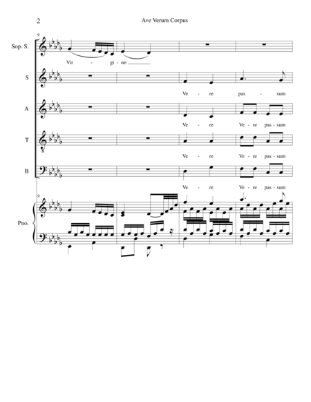 Ave Verum Corpus For Soprano Solo And Satb Page 2