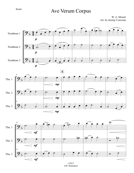 Ave Verum Corpus For Three Trombones Page 2