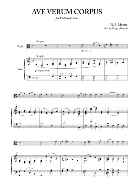 Ave Verum Corpus For Viola And Piano Page 2