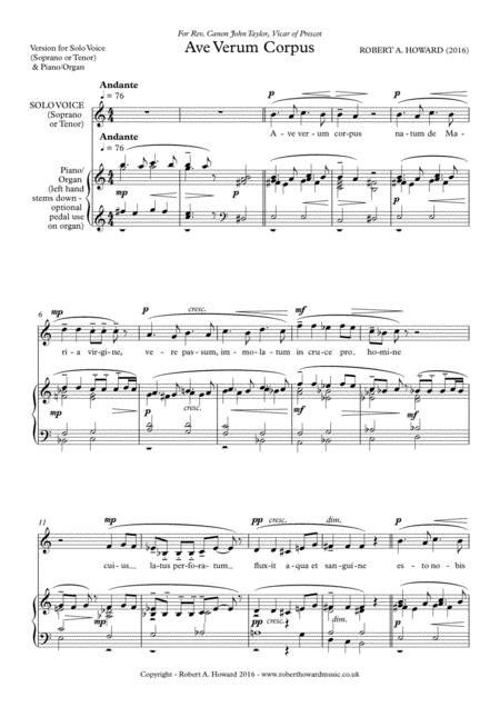 Ave Verum Corpus Solo Unison Version Page 2