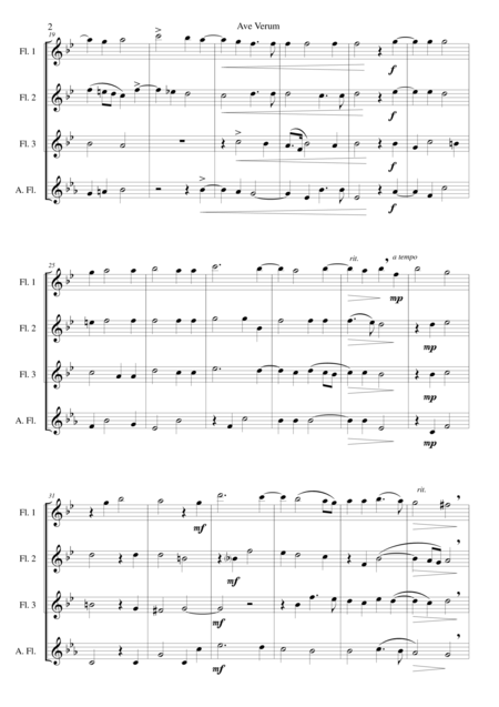 Ave Verum For 3 Flutes And Alto Flute Page 2