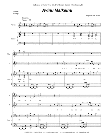 Avinu Malkeinu Duet For Soprano And Alto Solo Page 2