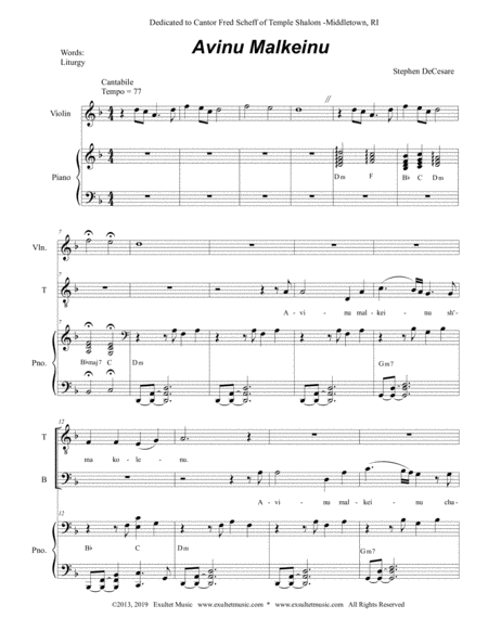 Avinu Malkeinu For 2 Part Choir Tb Page 2