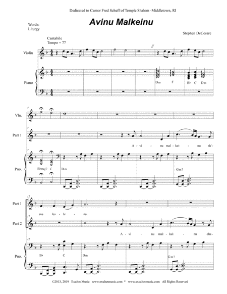 Avinu Malkeinu For 2 Part Choir Page 2