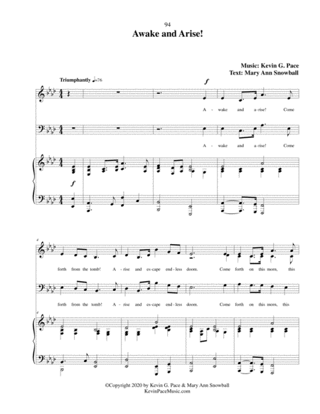 Awake And Arise Satb Choir With Piano Accompaniment Page 2