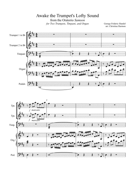 Awake The Trumpets Lofty Sound Two Trumpets Timpani And Organ Page 2