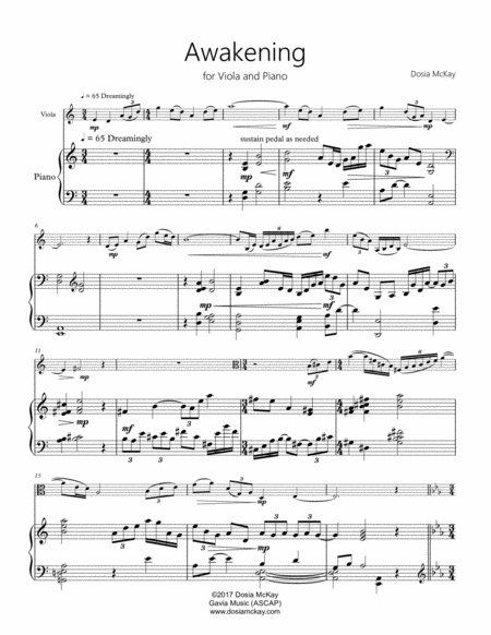 Awakening For Viola And Piano Page 2