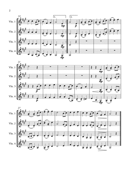 Away In A Manger 4 Violins Page 2