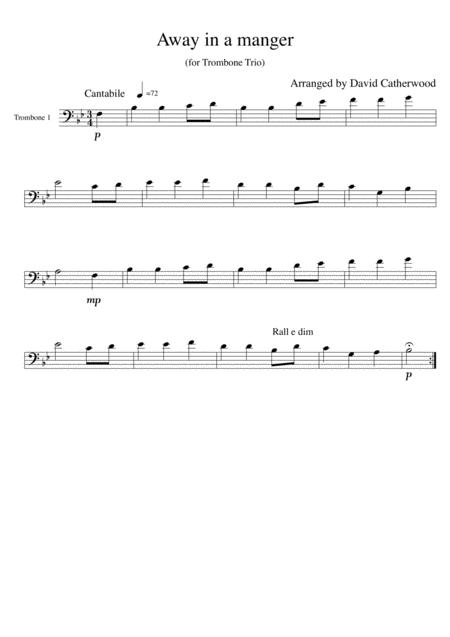 Away In A Manger Arranged For Trombone Trio By David Catherwood Page 2