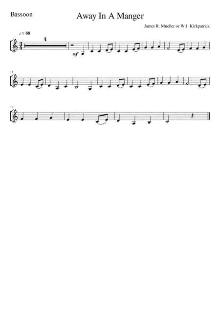 Away In A Manger Bassoon Solo Page 2