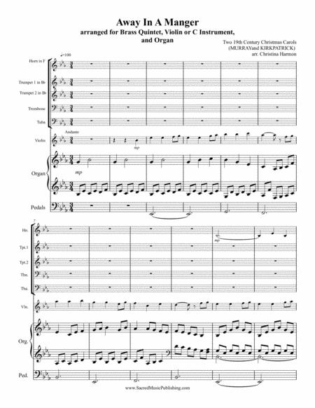 Away In A Manger Brass Quintet Violin And Organ Page 2