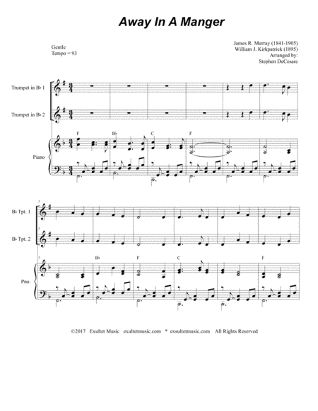 Away In A Manger Duet For Bb Trumpet Page 2