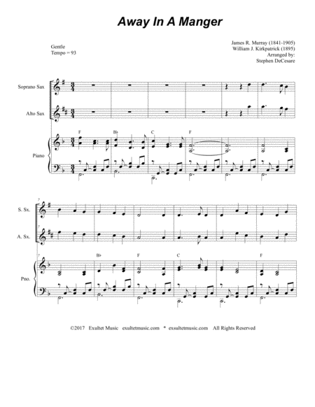 Away In A Manger Duet For Soprano And Alto Saxophone Page 2
