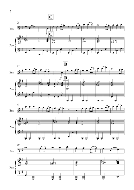 Away In A Manger For Bassoon And Piano Page 2