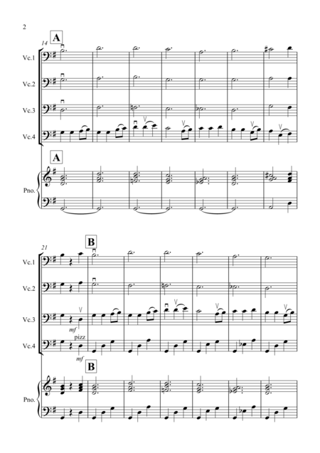 Away In A Manger For Cello Quartet Page 2