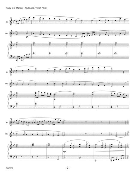 Away In A Manger For Flute Horn With Piano Accompaniment Page 2