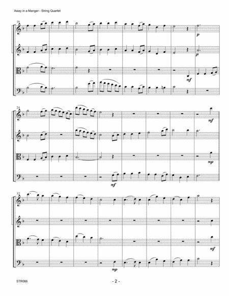 Away In A Manger For String Quartet Unaccompanied Page 2