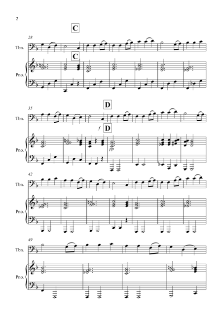 Away In A Manger For Trombone And Piano Page 2