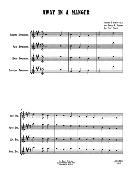 Away In A Manger Satb Sax Quartet Page 2