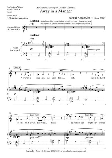 Away In A Manger Solo Unison Version Page 2